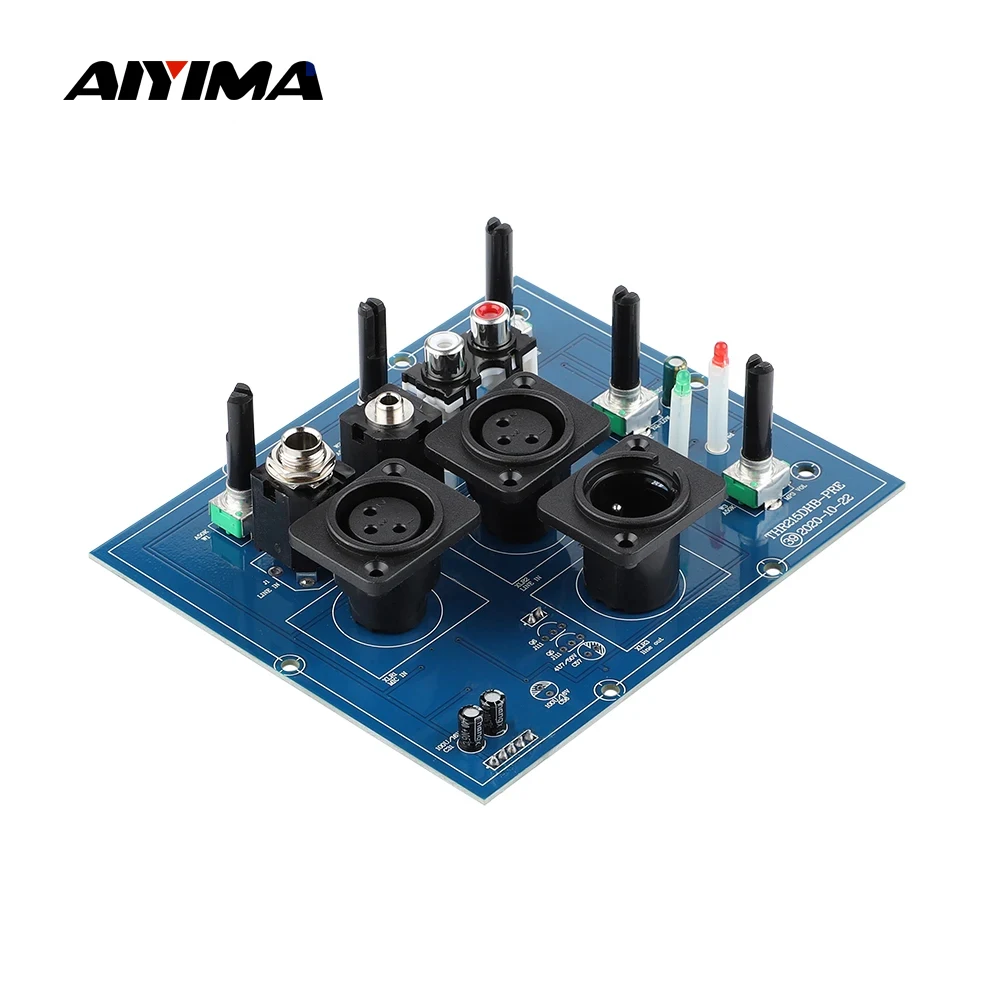 AIYIMA Two Way Preamp Amplifier Board Microphone XLR 6.35MM Input With Tweeter Bass EQ Adjustment Compression Preamplifier