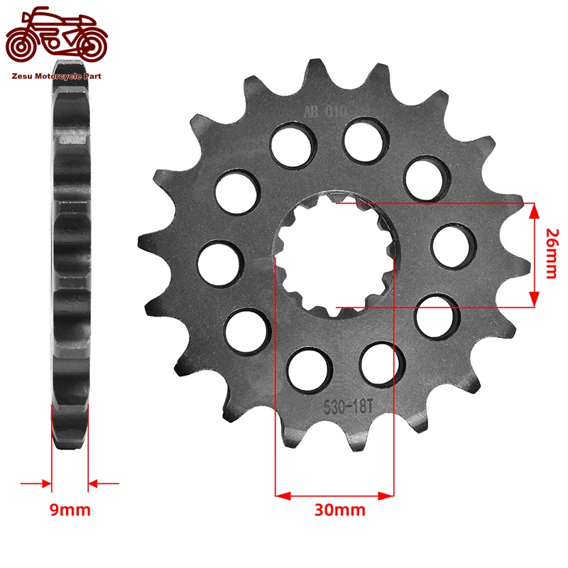 

530-18T 530 18 Tooth Motorcycle 20CrMnTi Front Sprocket Silent Sprocket For Triumph 955 Tiger 01-06 1050 Speed Triple 2005-2015