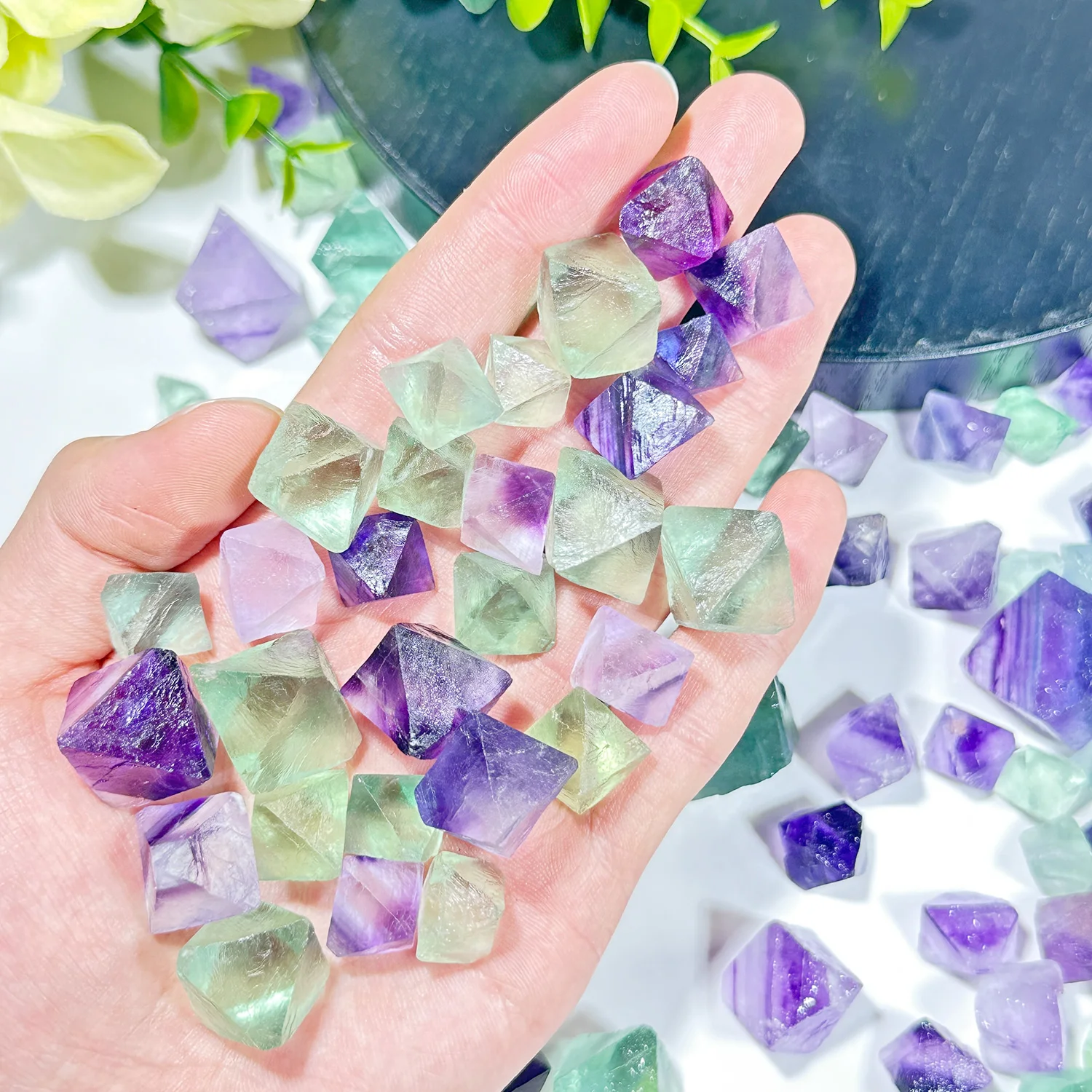 25g/50g/100g Natural Fluorite Octahedron, Crystal Colored Fluorite, Healing Stones, Natural Bulk Fluorite Chunks, DIY Gemstones