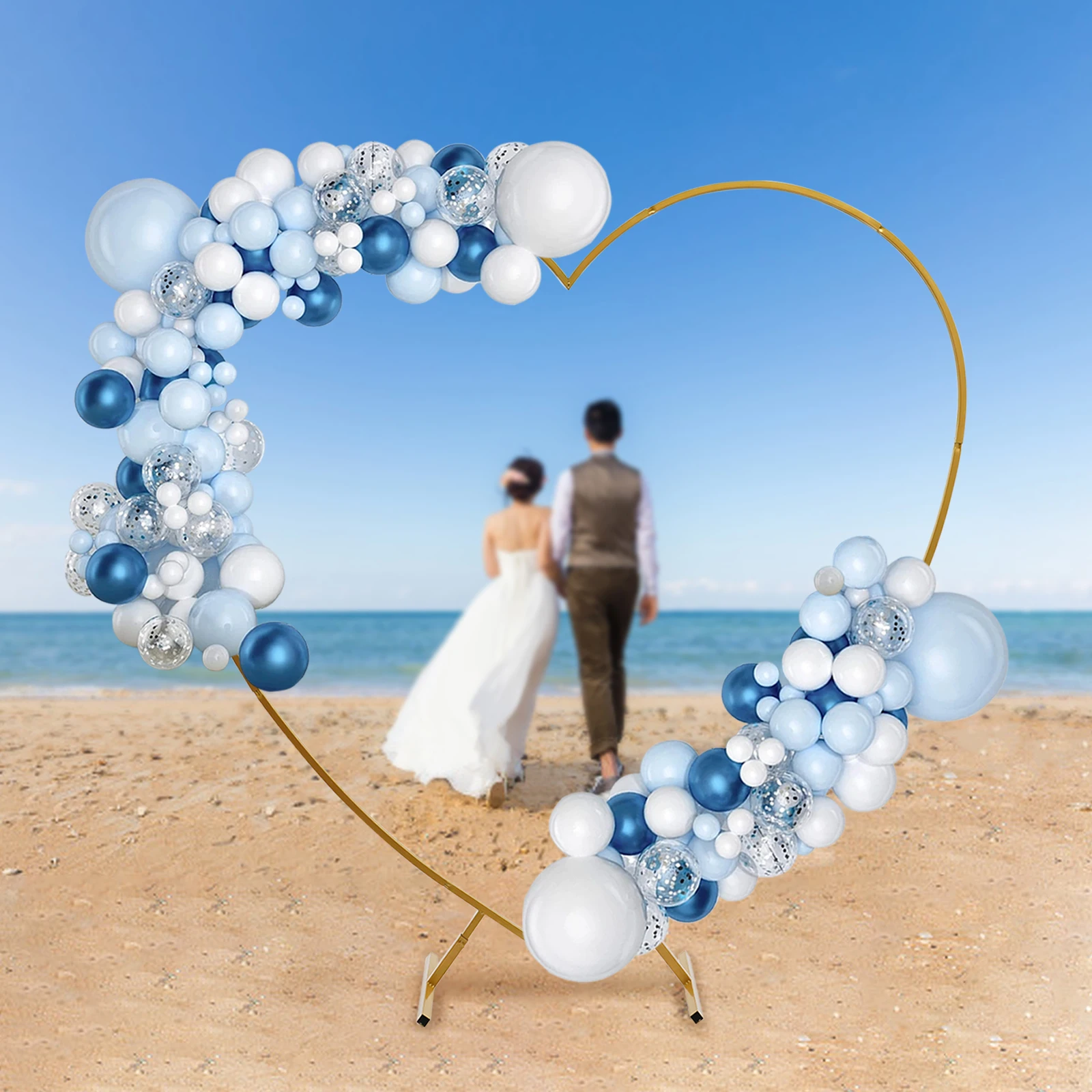 

Wedding Heart Arch Stand, Heart Shape Wedding Arches Wedding Arch Heart Backdrop Stand with Base, Love Balloon Column