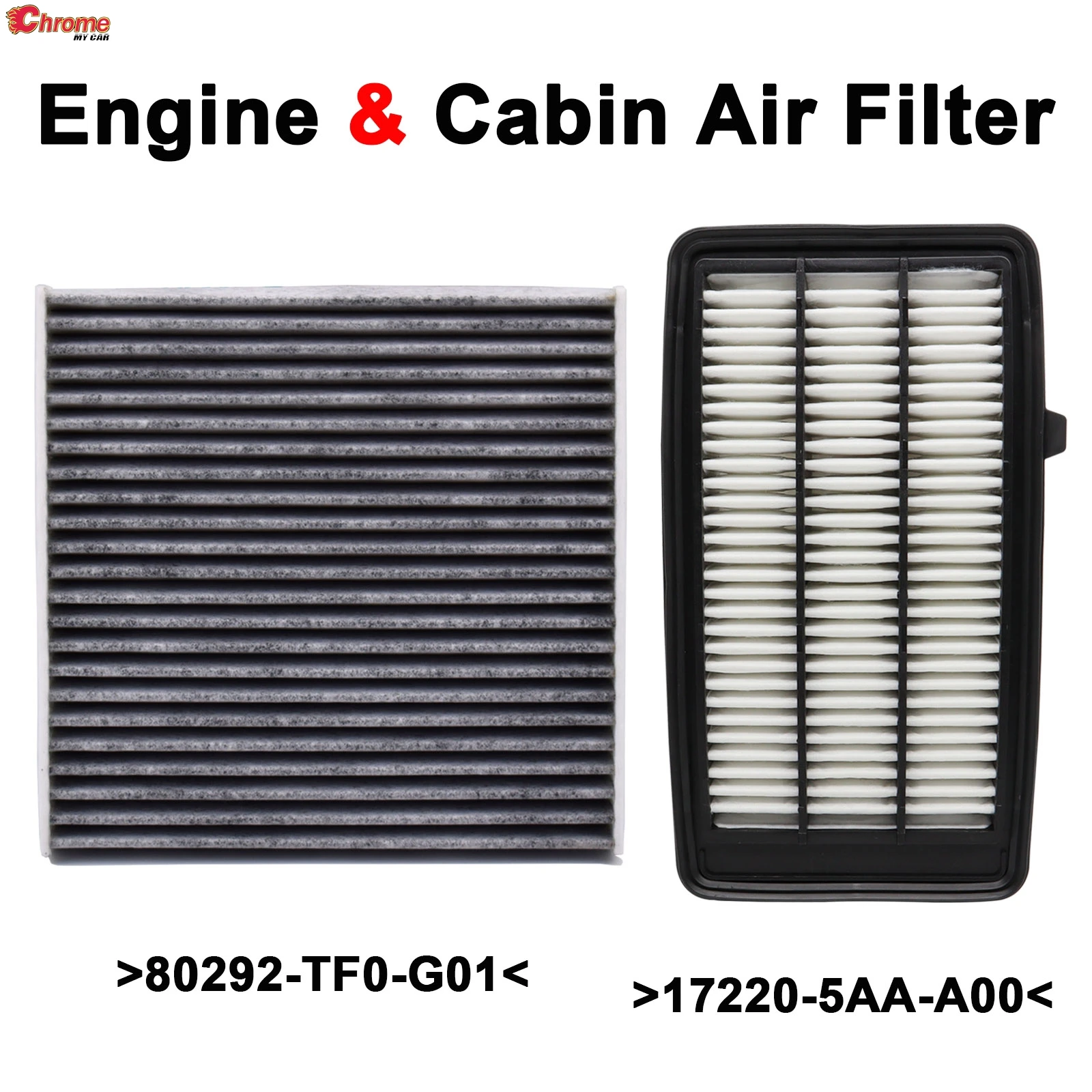 Car Accessories Engine Cabin Pollen Air Filter Set 17220-5AA-A00 For Honda CR-V CRV Civic X 1.5L Turbo 2016 2017 2018 2019 2020