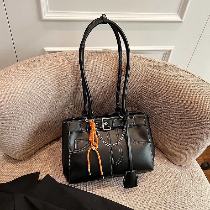

Black Underarm Bags for Women 2025 Y2K Ladies Jean Design Shoulder Bag Females Pu Leather Handbags and Purses Commute Tote Bag