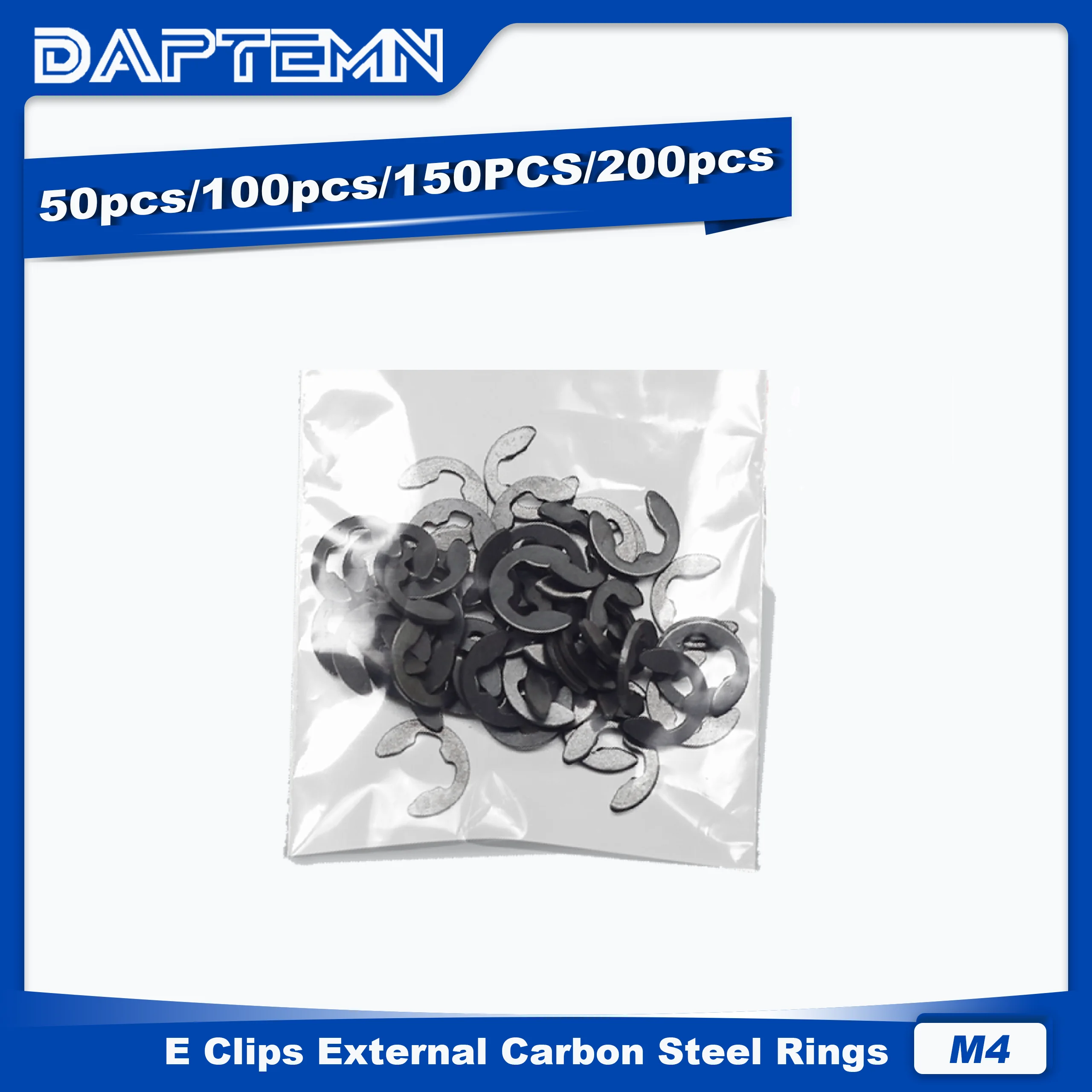 M4 Small E Clip Circlip External Retaining Rings, E Clips External Carbon Steel Rings 50PCS 100PCS 150PCS 200PCS