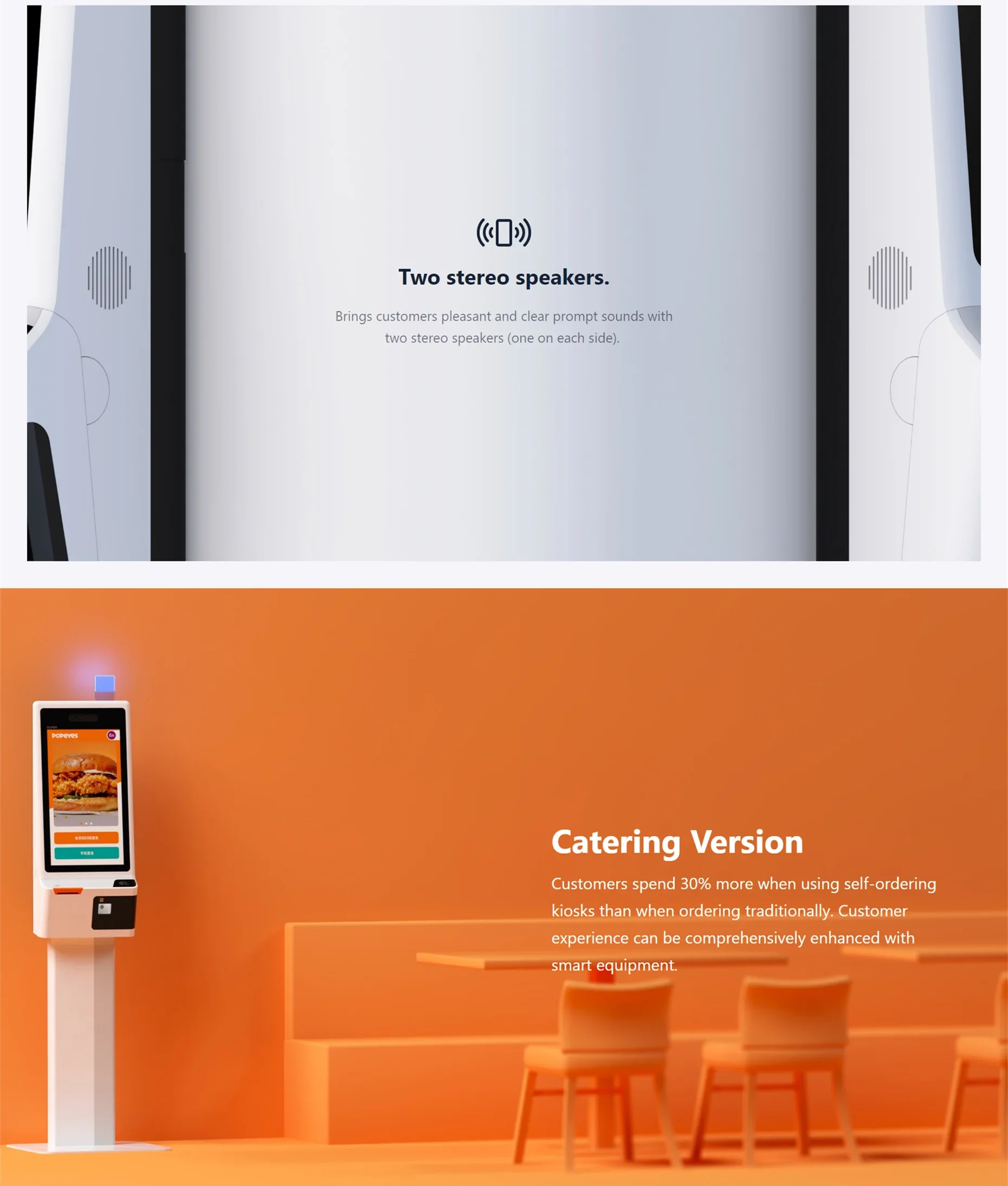 K2 Standing Multi Touch Screen Self Ordering Kiosk Pos Printer Floor Standing Self Service Payment Kiosk For Supermarket