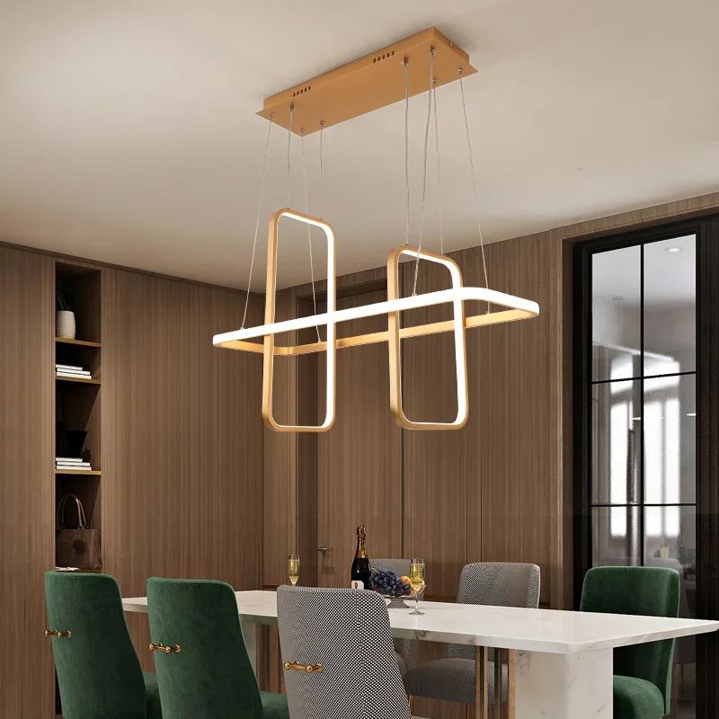 Nordic Modern Matte Black/Gold/White Aluminum Chandeliers Dining Rooms Bedrooms Hanging Chandeliers Lighting Fixtures