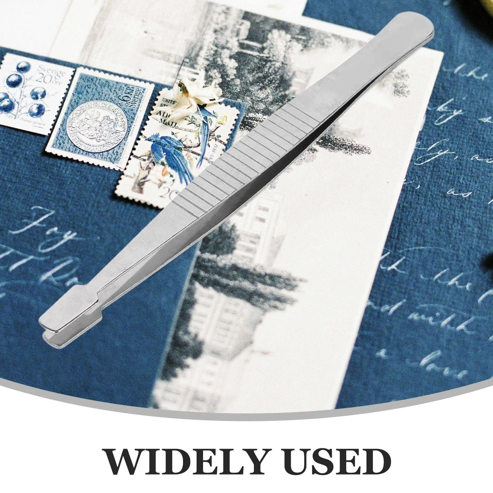 5 Stück Pinzetten mit breiter Öffnung, Edelstahl-Stempelpinzette, leicht, zum Basteln von Wimpernapplikatoren, falscher Wimpernversteller