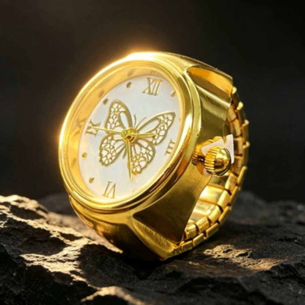 Butterfly Watch Ring Design for Women Men Rings Jewelry