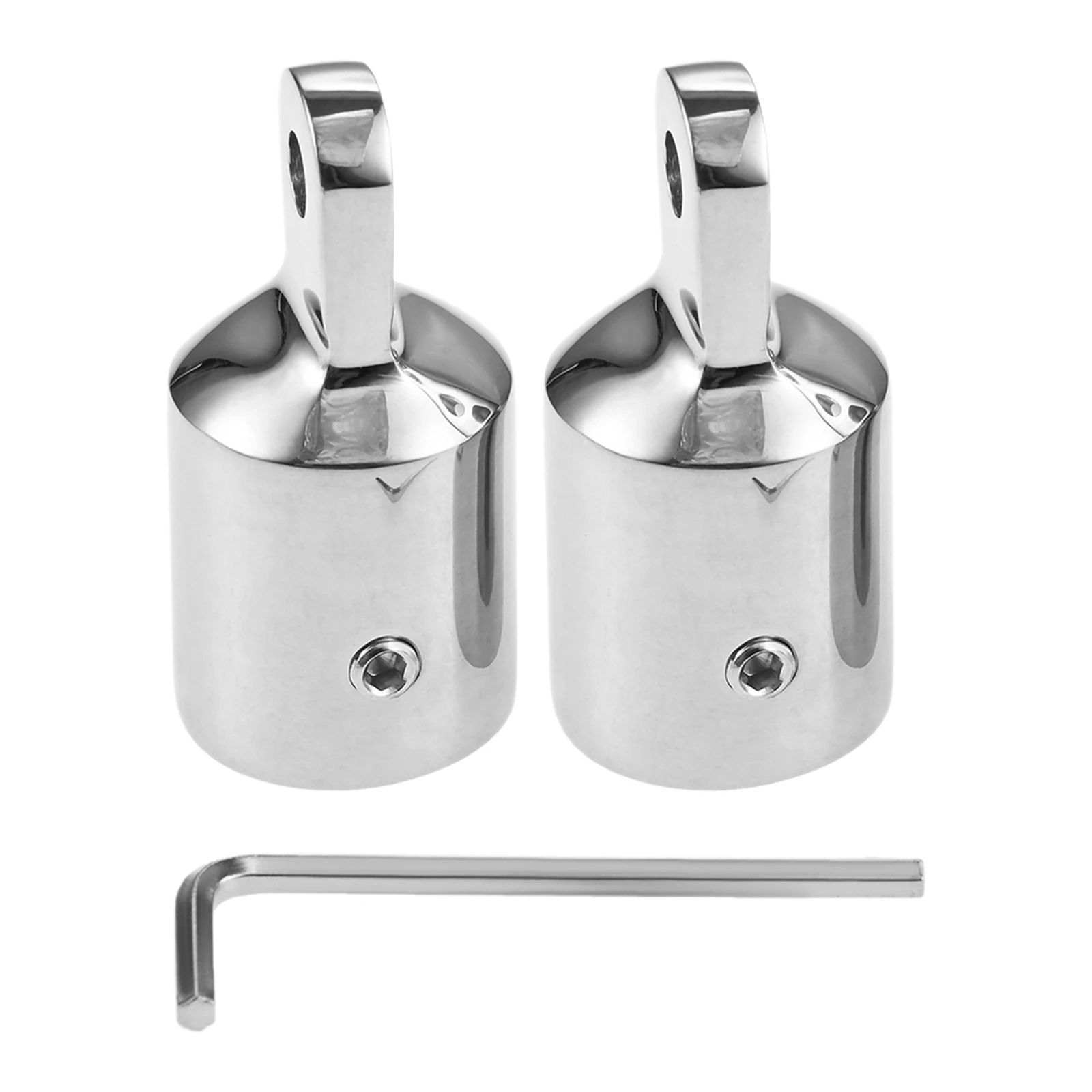 2/4Pcs 22/25mm 316 Stainless Steel Eye End for Boat Bimini Top Cap Fitting Slip Cap Parasol Accessories Boat Marine Parts