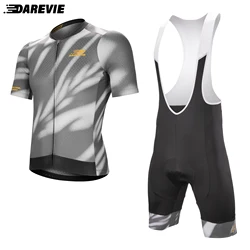 DAREVIE Men Cycling Shorts Training Level Cycling Set Bretelelle Men's Cycling 80kg/m³ Pad Breathable Cycling Bib Shorts Man