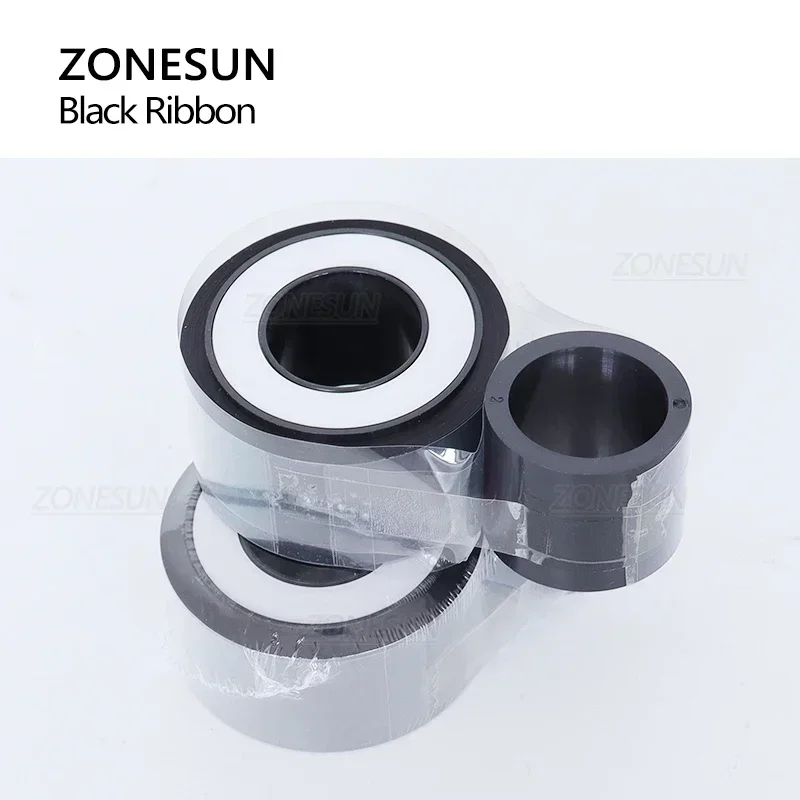 Image 4: ZONESUN pour codeur d'impression de date ZS-DC24A - 200m 1 ensemble de ruban thermique noir