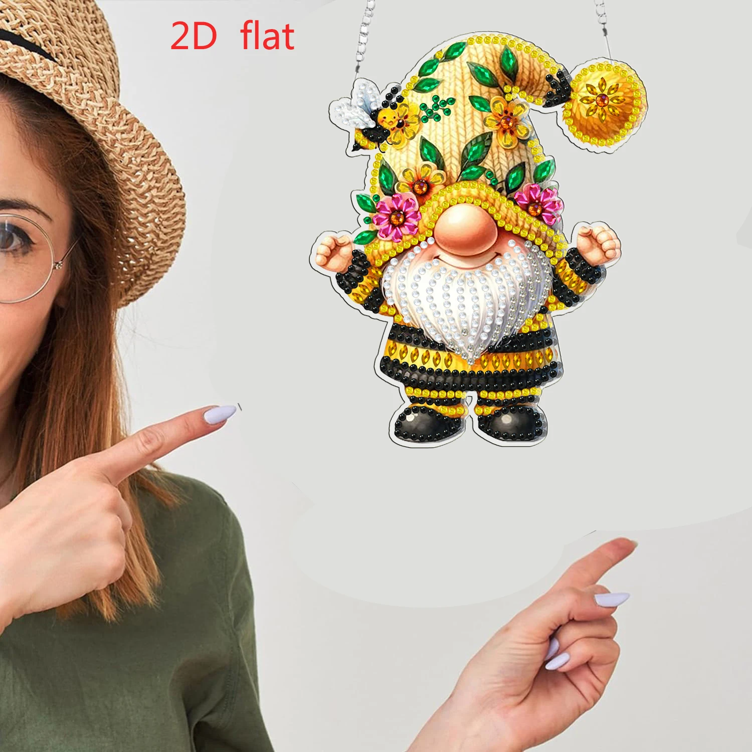 2D graphic design DIY diamond painting set, irregular crystal diamonds, Christmas handicraft pendants, suitable for home and gar