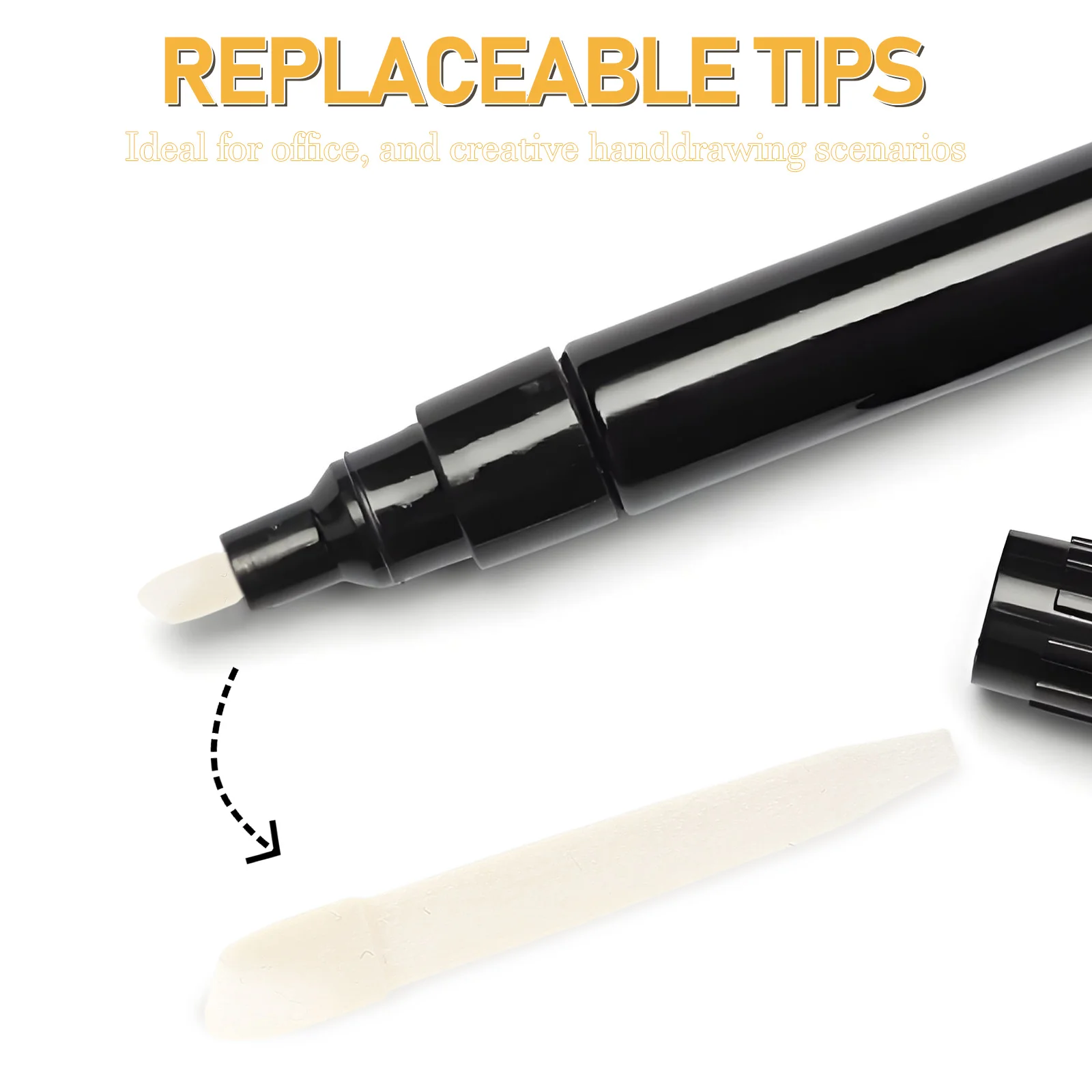 100Pcs Dual Tips Oil Based Fiber Marker Pen Replacement Nibs Fine And Broad Tips For Art Drawing Refillable Writing Tools