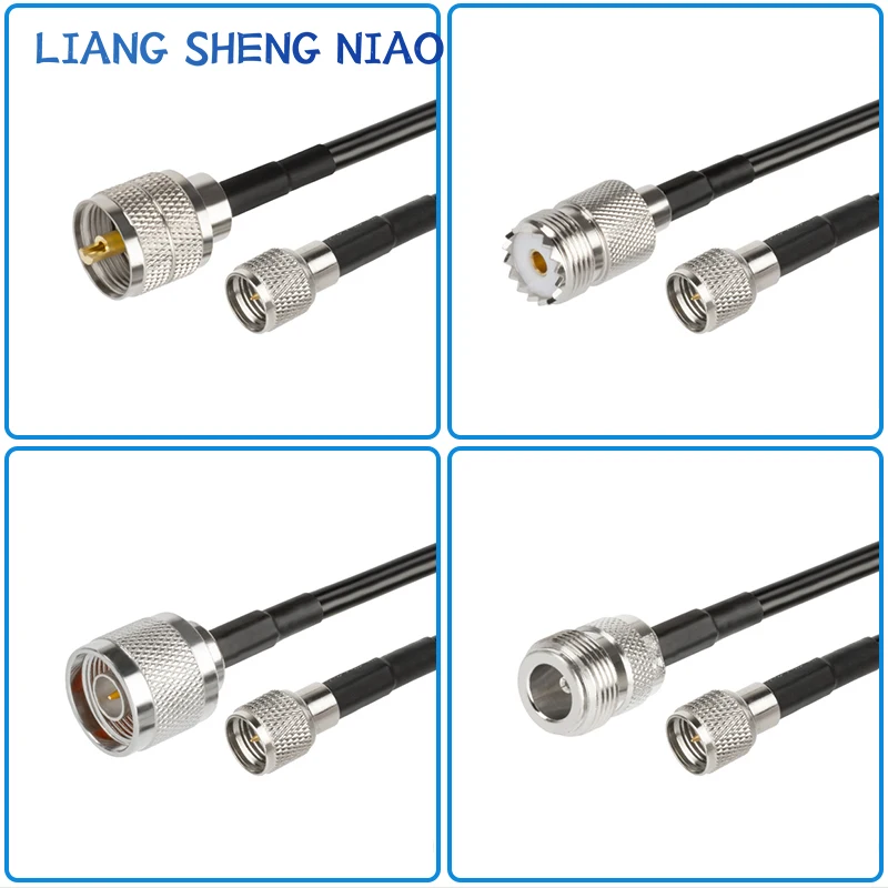 Cable RG58 Mini UHF SO239 PL259, conector hembra a SMA macho, Coaxial RF, recto, uhf a N a uhf, 0,3 m-50m