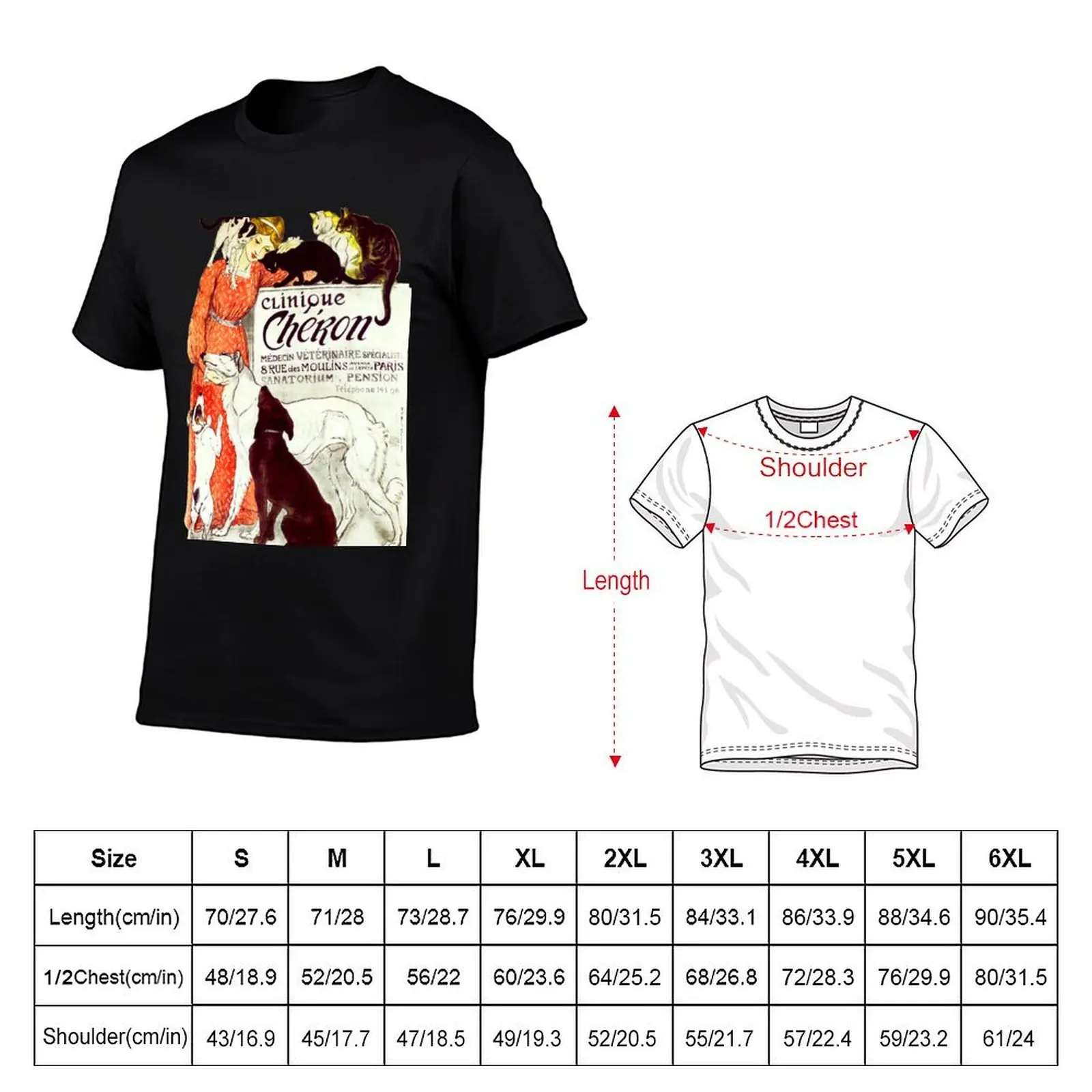 Clinique Cheron Vintage Dog and Cat Steinlen , cat dog veterinary vintage French advertising T-Shirt