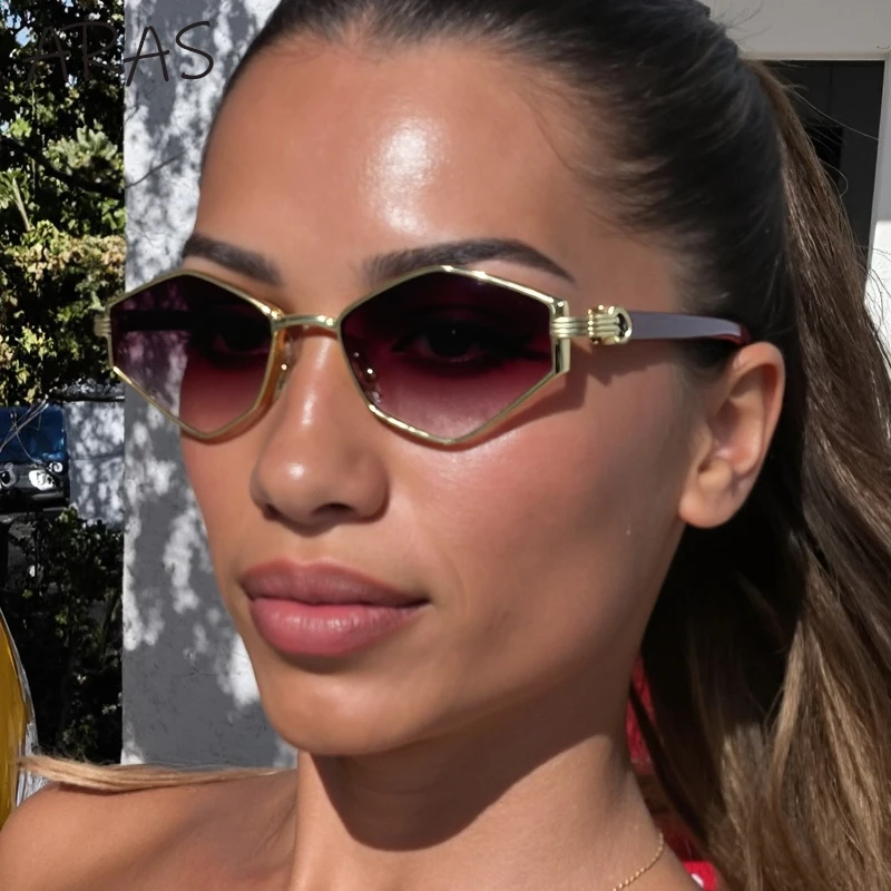 Óculos de sol sexy com armação pequena, óculos de sol feminino 2025, luxo, punk, poligão, óculos de sol para mulheres, moda de viagem