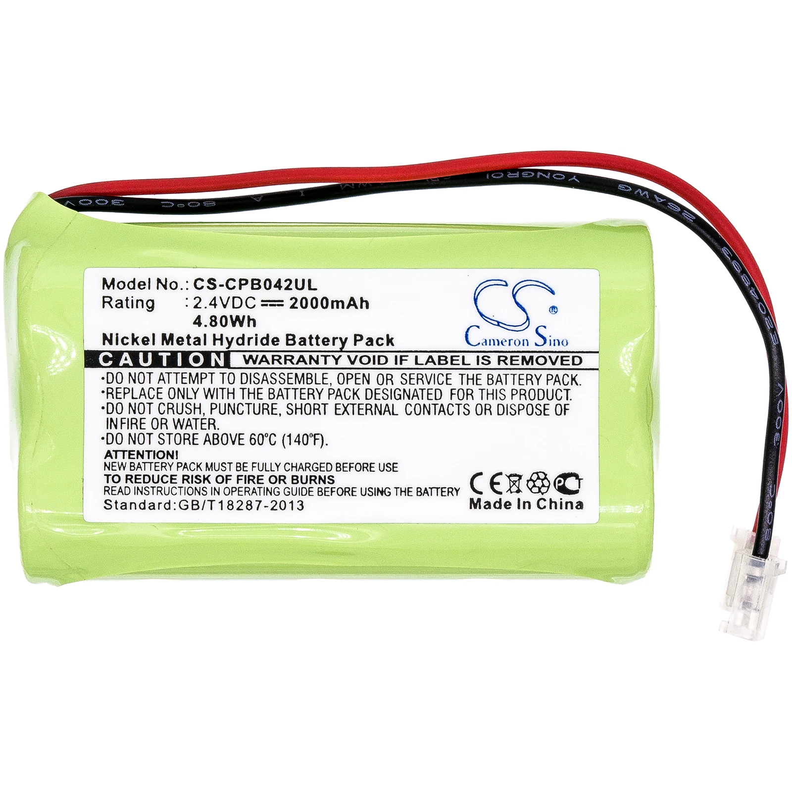CS Replacement Battery for Universel AA x 2 PN: 2000mAh / 4.8Wh