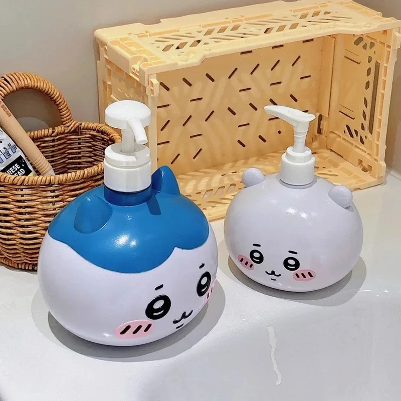 2026 Cute  Soap Dispenser Kawaii Hachiware Usagi Momonga Cartoon Press Bottle For Shower Gel Shampoo Lotion Bathroom Storage