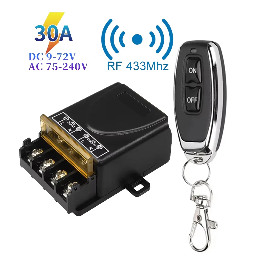 RF433mhz Wireless Remote Control Switch Relay Switch 12V 24V 220V 110V ON OFF Transmitter for Light Lamp Motor Water Pump Door