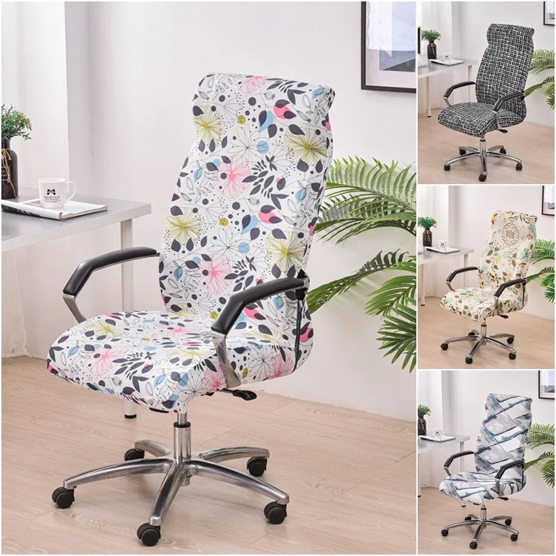 Gaming Armchair Seat Cover Elastic Office Banquet Chair Cover Anti Dirty Seat Case Stretch Office Chair Computer Chair Covers