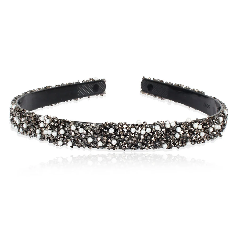 

Headwear Fashion Rhinestones Crystal Simple Luxury Pearl Headbands Hair Hoop Hair Accessories Crystal Hairbands
