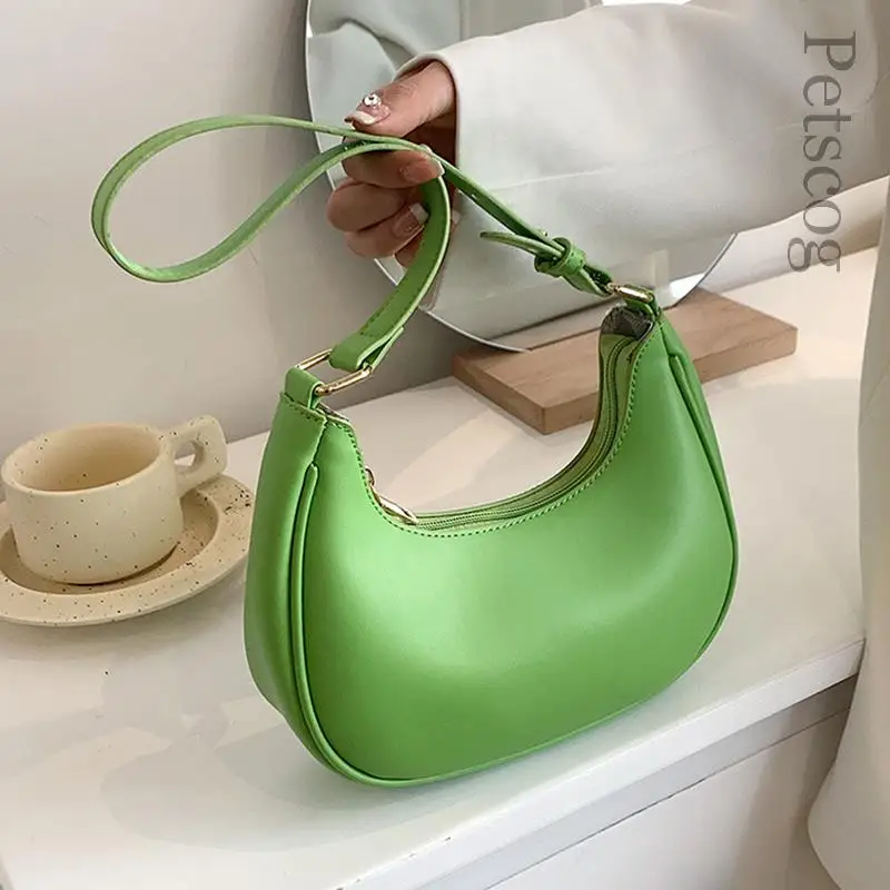 Bags For Women 2024 Half-moon Small Underarm Bags Mini Clutch Bag Pu Leather Handbags Luxury Brand Ladies Hobo Shoulder Purse