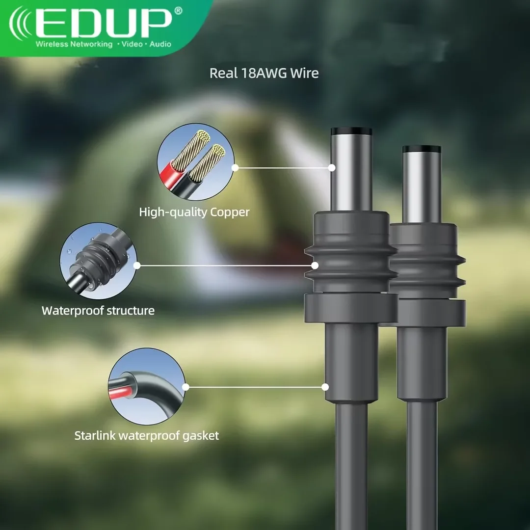 EDUP SK0098-30M Starlink Mini DC Power Cable DC TO DC Power Cable Multiple Lengths of DC TO DC Power Waterproof