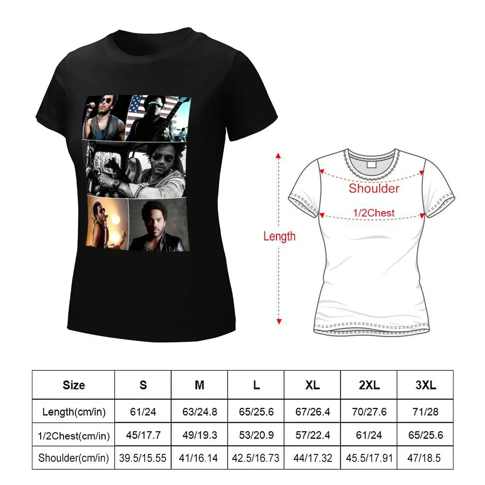 Camiseta de la cantante americana Lenny Kravitz para mujer, blusa personalizada de verano, Collage estético definitivo, 2024