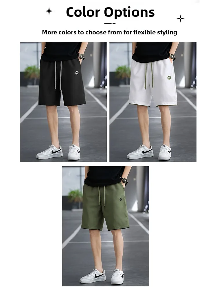 

Summer New Faionable Breathable Qui Dry Casual Loose Men's orts Five-Quarter Length Spor Versatile Youthful Polyester...