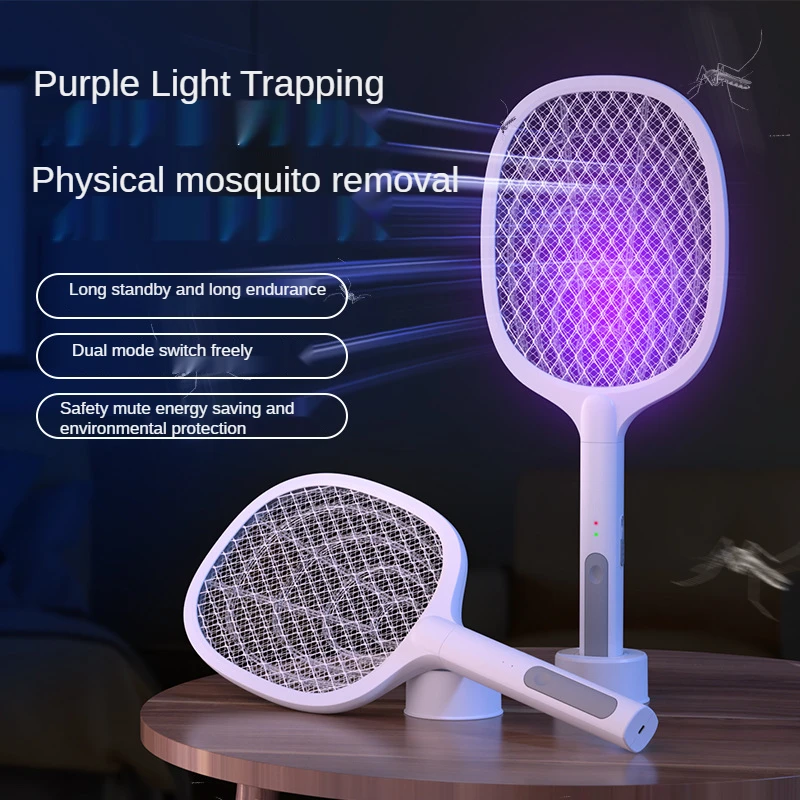 

2021 New 3 in 1 Mosquito Killer Electric Lamp Mosquito Swatter USB Rechargeable LED Mosquito Killer Light Fly Bug Zapper Trap