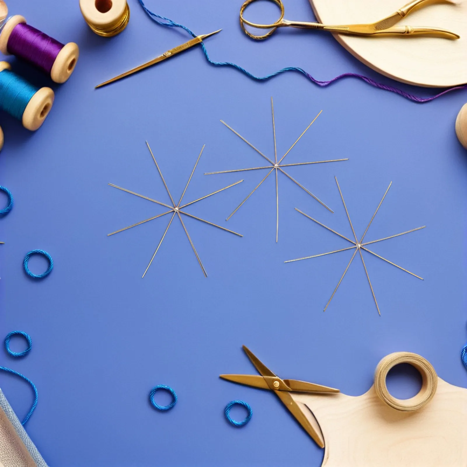 30pcs DIY Christmas Snowflake Ornaments, 9.5cm Metal Wire Hanging Decor for Crafts and Holiday Decoration