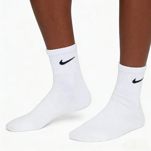 Nike Casual Cushioned Mid-Cut Basketball Socks Unisex Combo Pack White SX7667-100