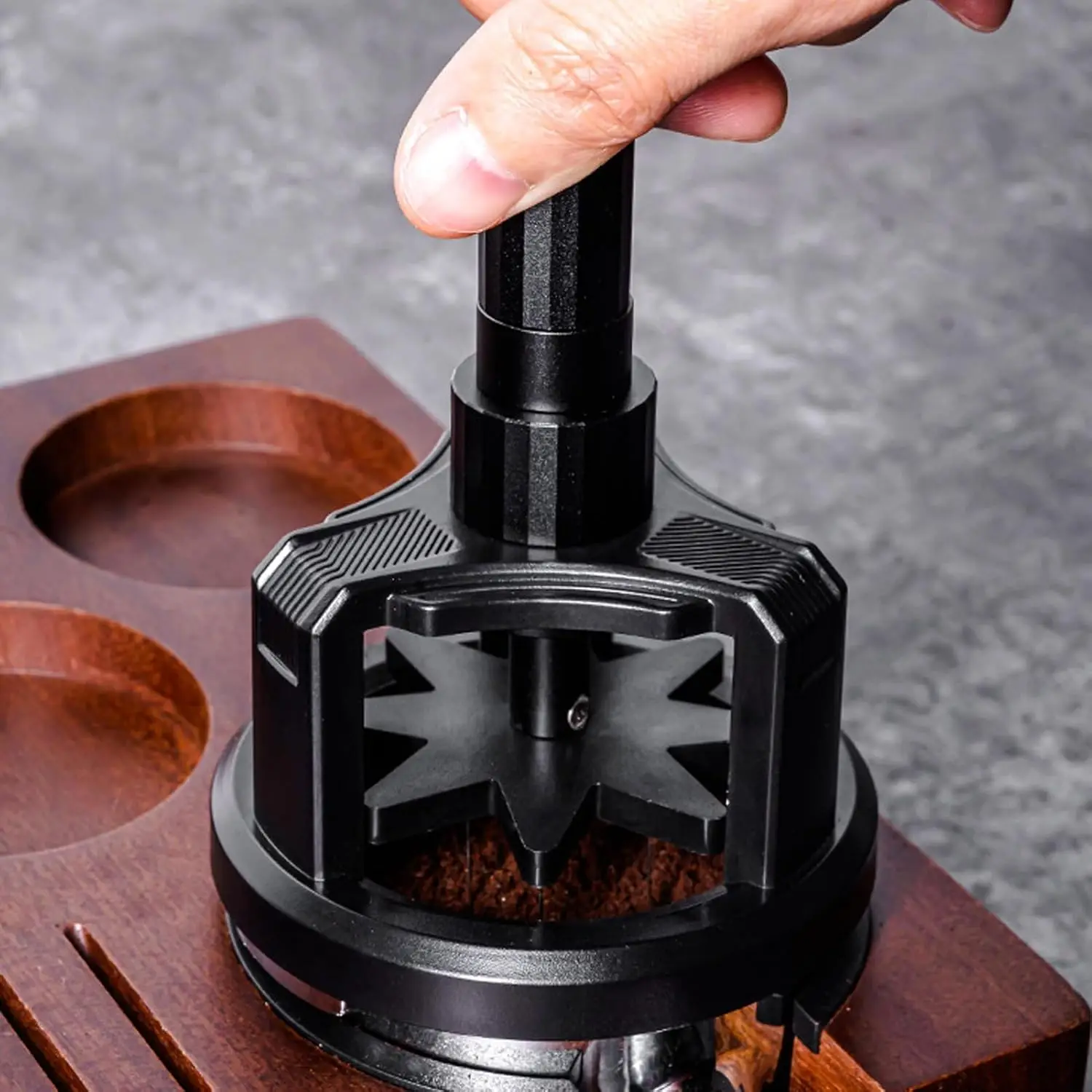 51/53/58mm Magnetic Rotary Needle Coffee Powder Distributor Non-slip Espresso Tamper Needle Stirrer Portable Coffee Distribution