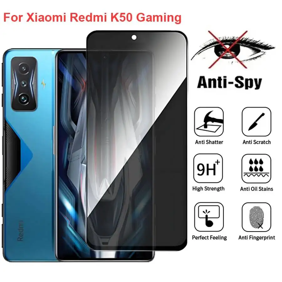 

For Xiaomi Redmi K50 Anti Spy Privacy Tempered Glass Screen Protector Compatible For Redmik50 Gaming Phone Film