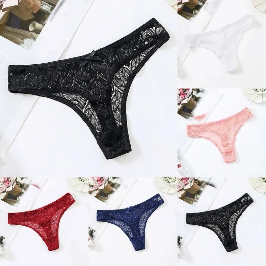 Solid Panties For Women Plus Size Low Lace Patchwork Panties Sexy Thong Waist Sexy Lingerie For Women Lenceria Femenina Трусы