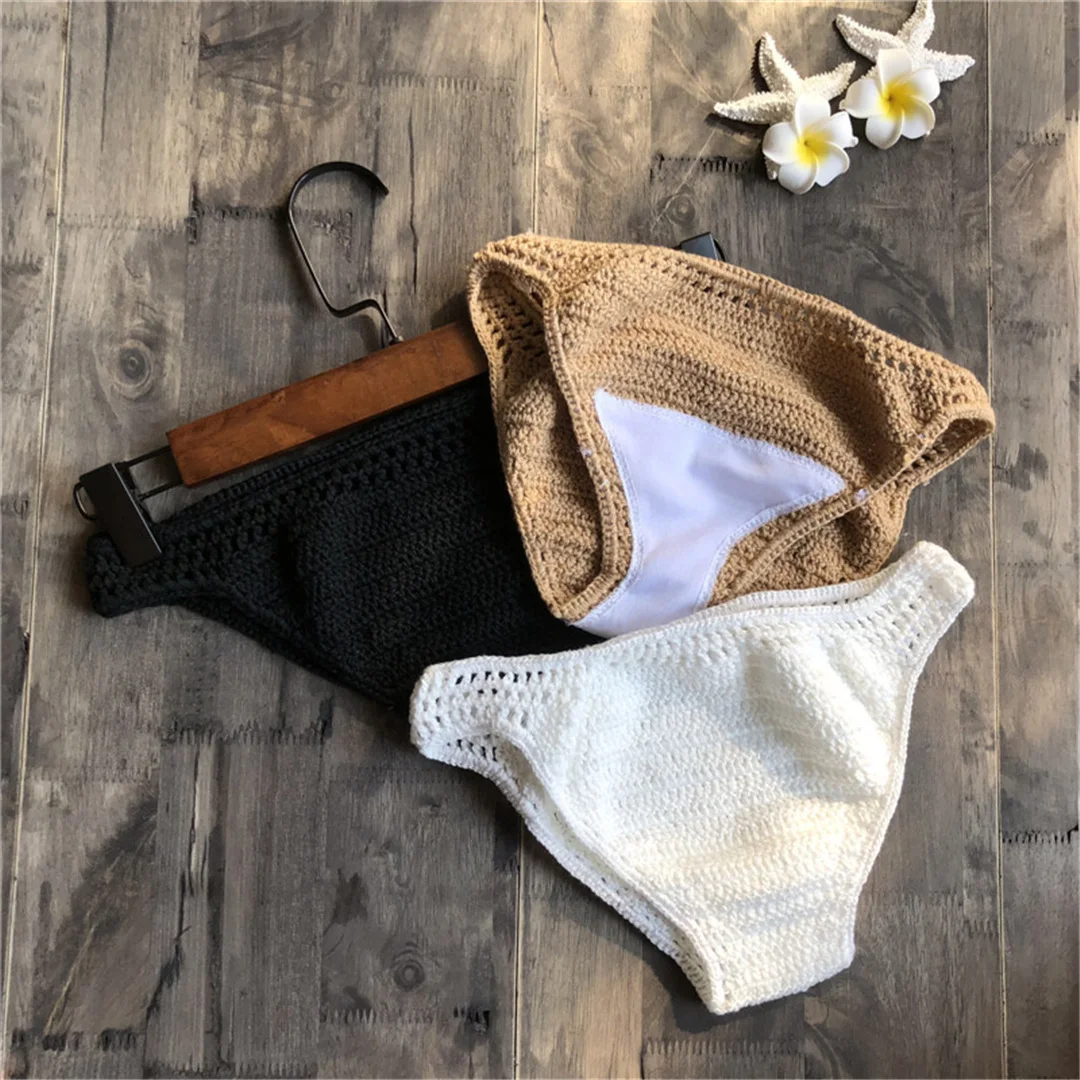 S - XL 9 Farben Gehäkelte Gestrickte Bikini-Unterhose Badehose Damen Bademode Brasilianische Tanga-Slips Unterwäsche V4195 – Detail 27