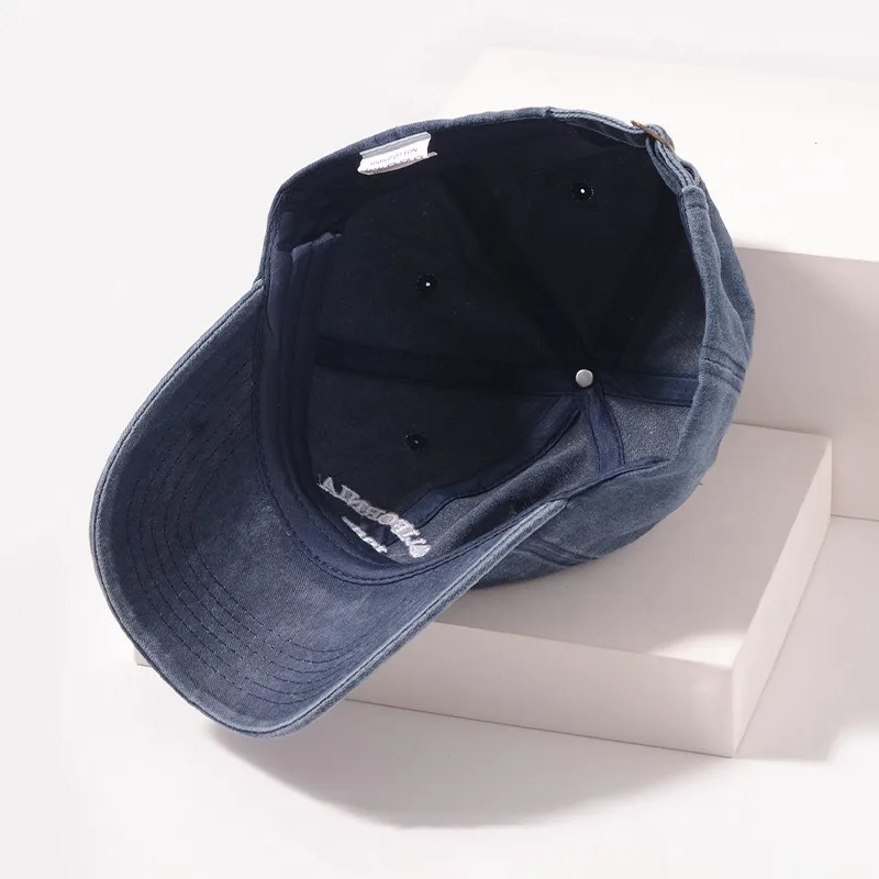Vintage bestickte, gewaschene Baseballkappe, Unisex, verstellbar, weiches Oberteil, Sonnenhut für Outdoor-Sport und Freizeitkleidung – Detail 3