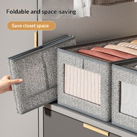 Classified Open-Window Storage Box - Multi-Compartment Drawer Organizer for Pants/Clothes, Clear View Wardrobe Storage Solution