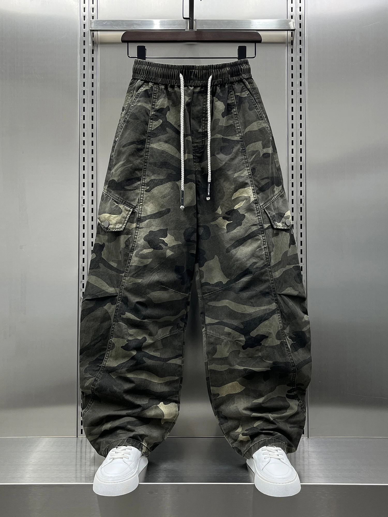 

Американская рабочая одежда: Мужские свободные брюки прямого кроя в камуфляжном стиле, модные, весенняя новинка, удобные для повседневной носки