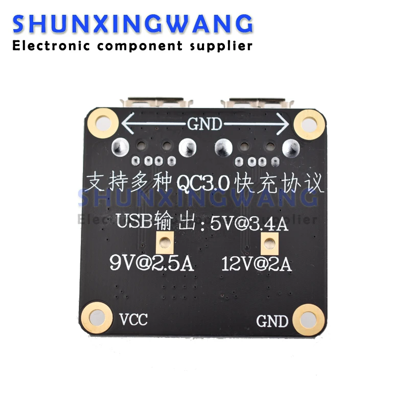 Dual 2 Double USB Fast Charger Buck Module Input 6V- 30V Single Port 24W Support QC2.0 QC3.0 QC 2.0 3.0 Car Vehicle Board