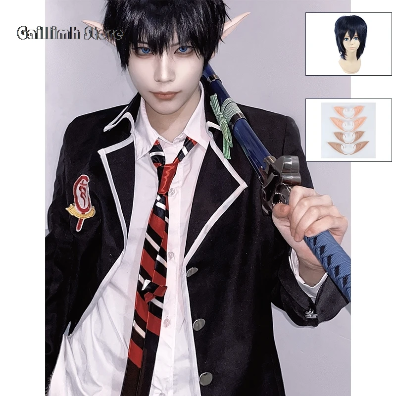 Anime Ao geen Exorcist Cosplay Blue Exorcist Rin Okumura Cosplay Kostuum Schooluniform Mannen Pakken Outfits Cosplay Staart met Oren