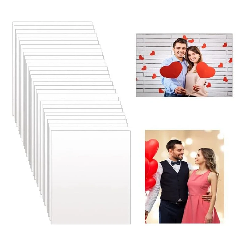 30 PCS Sublimated Aluminum Photo Blanks Heat Transfer Metal Photo Plates 0.45Mm For DIY Printing Room Bedroom