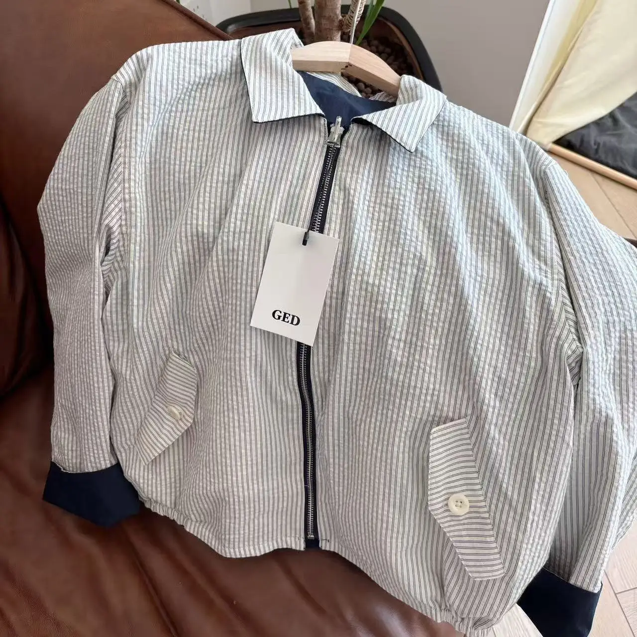 

Двусторонняя одежда с воротником-джатом, простое повседневное пальто с теплым воротником East Gate GED Jinhe Retro Jaet Coat