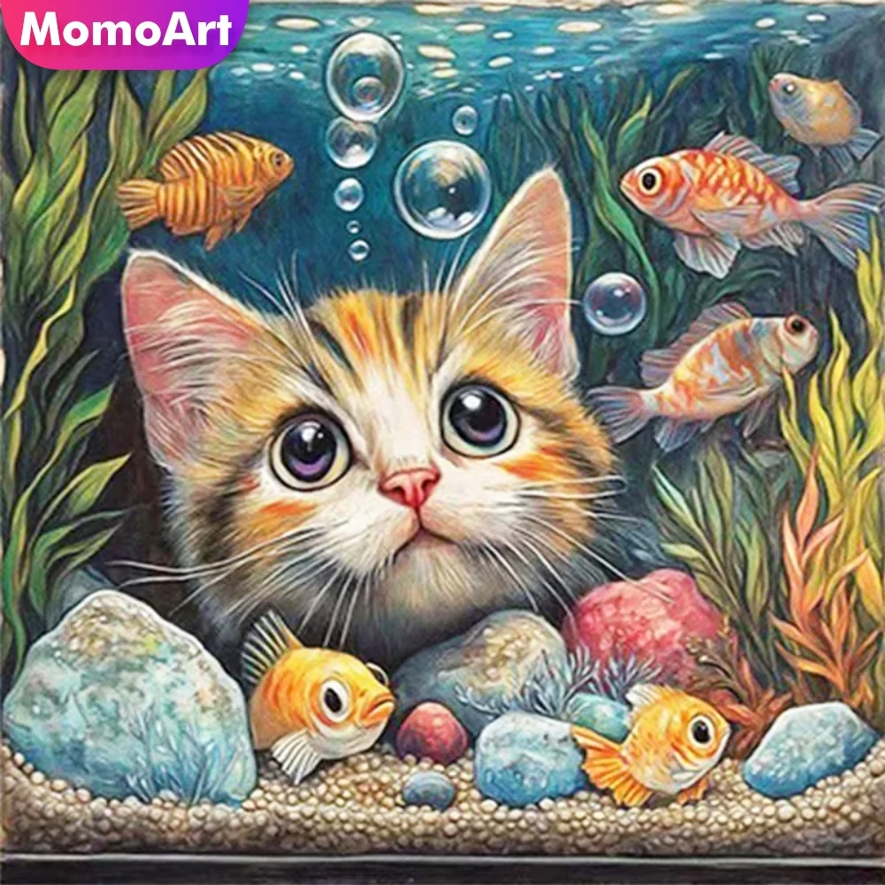 Momoart Cat Diamond Embroidery Animal Painting DIY Cross Sti