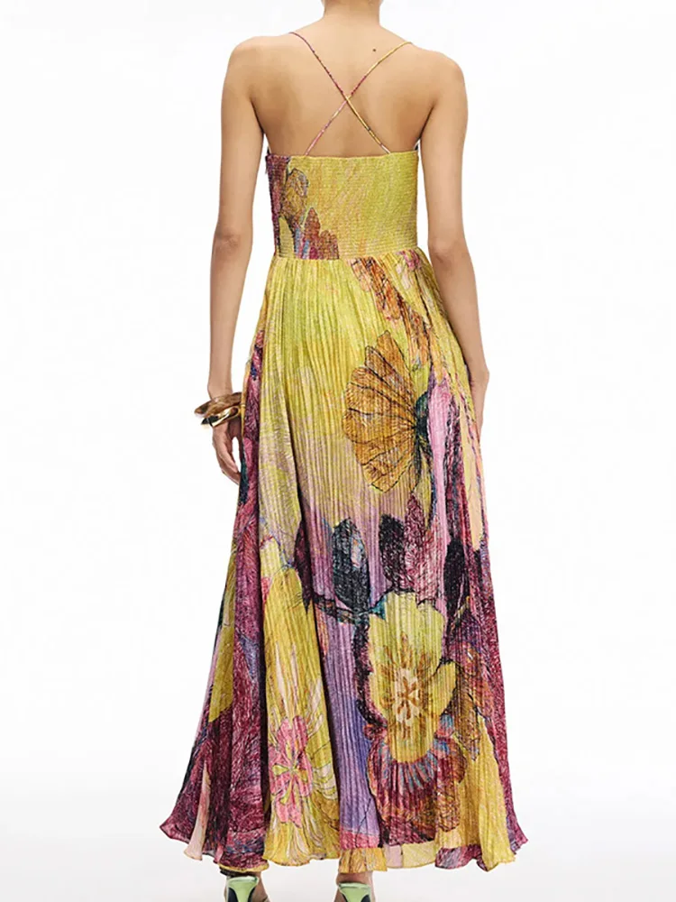 เซ็กซี่Backless Patchworkพิมพ์ชุดMaxi Chic Partyผู้หญิงพับชุดยาวหญิงสบายๆSlim Fitชุดชายหาดฤดูร้อน