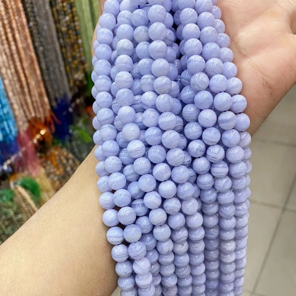 6 8 10mm Natural Purple Lace Agate Gemstone Loose Beads DIY Bracelets Necklace Jewelry Making