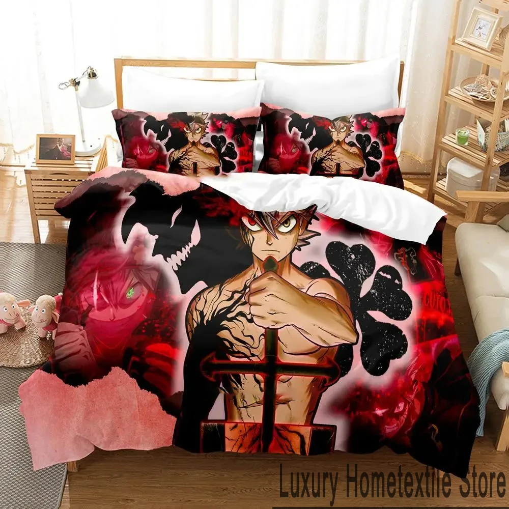 

3D Print Anime Black Clover Bedding Set Boys Girls Twin Queen King Size Duvet Cover Pillowcase Bed boys Adult Home Textileextile