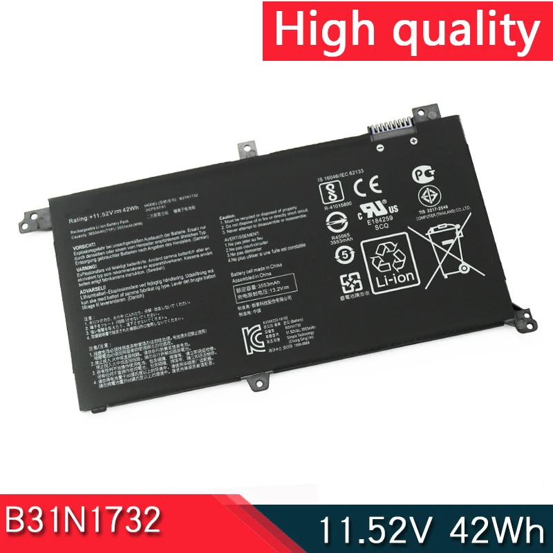 B31N1732 Аккумулятор 11,52 В 42 Втч для ASUS VivoBook X430FN X430UA X430UF X430UN X430FA X571G X571LH X571GT S14 S430F S430UA Mars15 B31N1732 Аккумулятор 11,52 В 42 Втч для ASUS VivoBook X430FN X430UA X430UF X430UN X430FA X571G X571LH X571GT S14 S430F S430UA Mars15