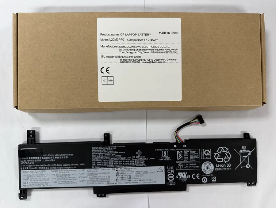 

L20M3PF0 L20C3PF0 L20L3PF0 Замена аккумулятора ноутбука дляK14 S14 V14 V15 V17 G2-ITL G3-IAP G3-ABA IdeaPad 3-14ITL6 3-15I