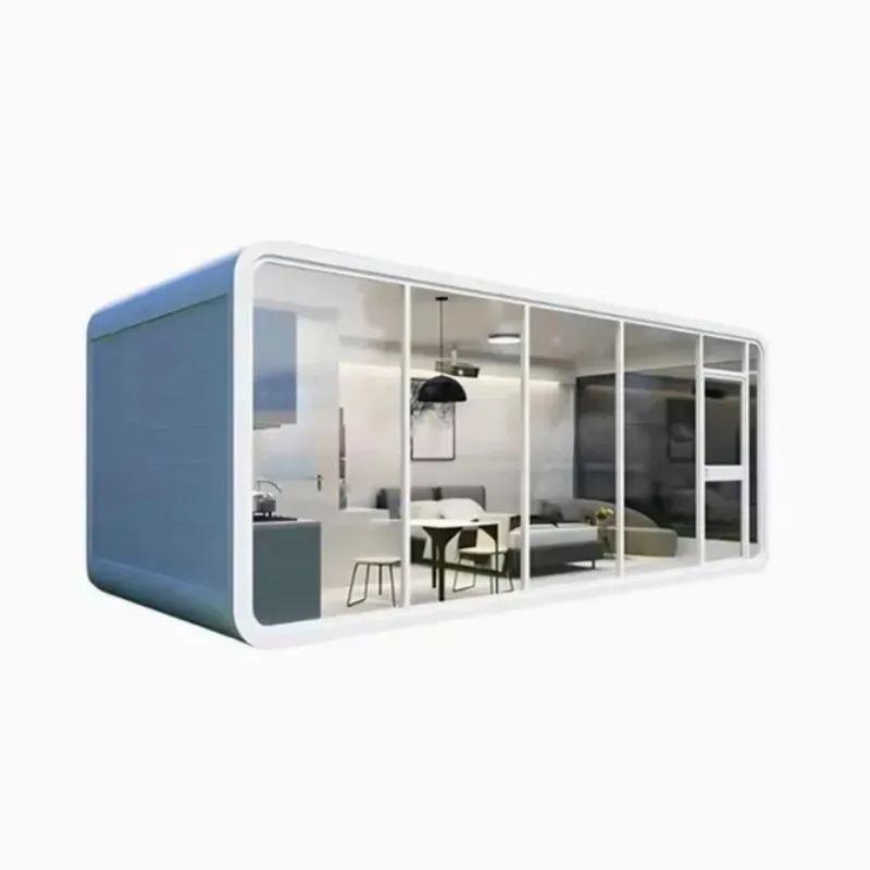 YG Customized Easy Transportation Steel Sandwich Panel Home Apple Pod Cabin House Office Bar Hall Mall Hotel Outdoor Warehouse