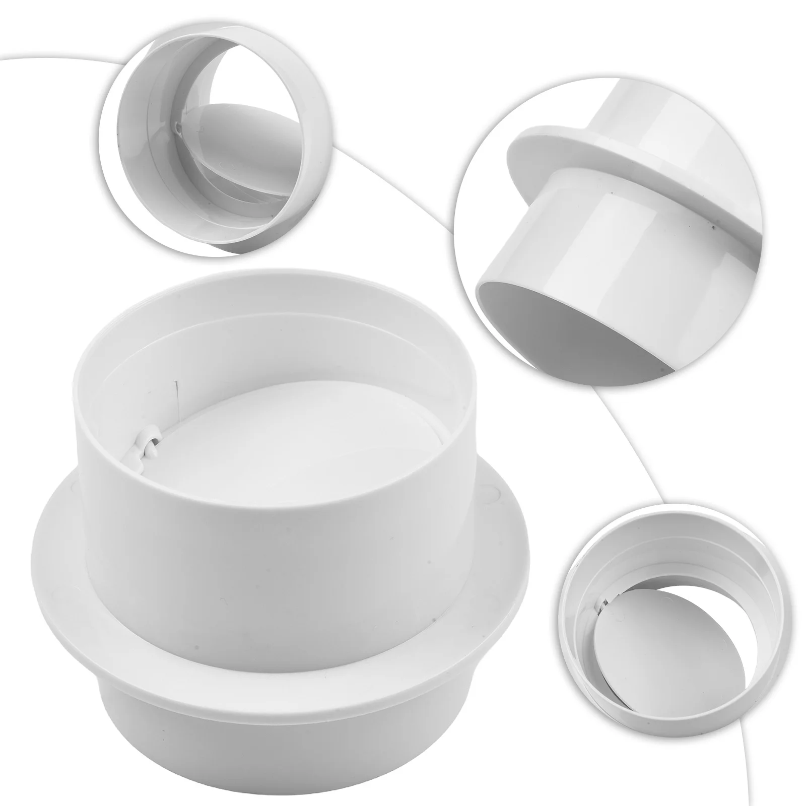 

Check Valve Ventilation Pipe Air Duct Control Replacement 80-200mm Ducting Connector Home Improvement Practical